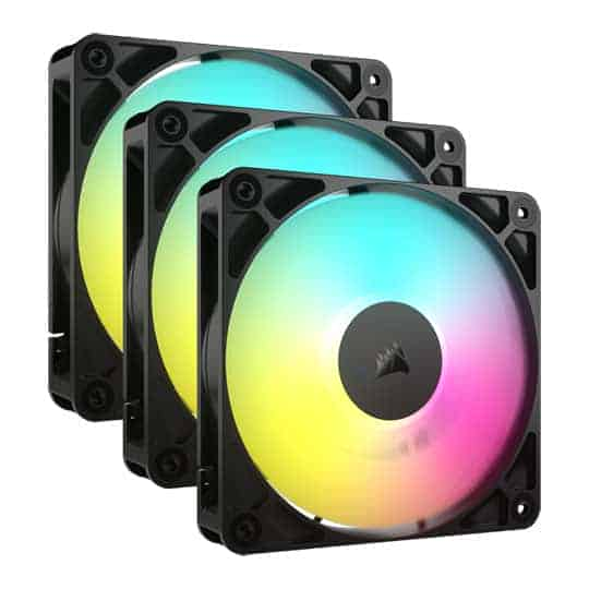 Corsair RS120 ARGB PWM 120mm Fan 3 Pack Simplified Control - Daisy-Chain 4-Pin PWM